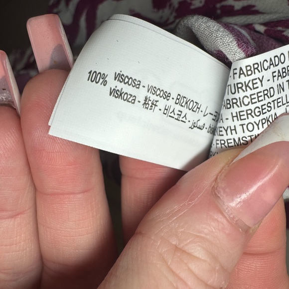 Zara Abstract Magenta Ivory   Button Front Boho tiered oversized shirt dress M - Picture 13 of 15